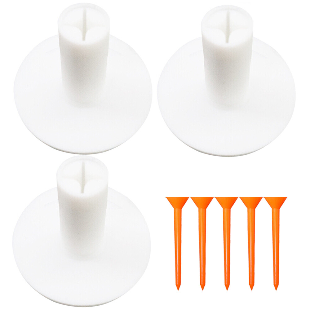 10 Pcs Rubber Golf Tees Holder Tee Range Driving Practice Mat Hitting White Hot