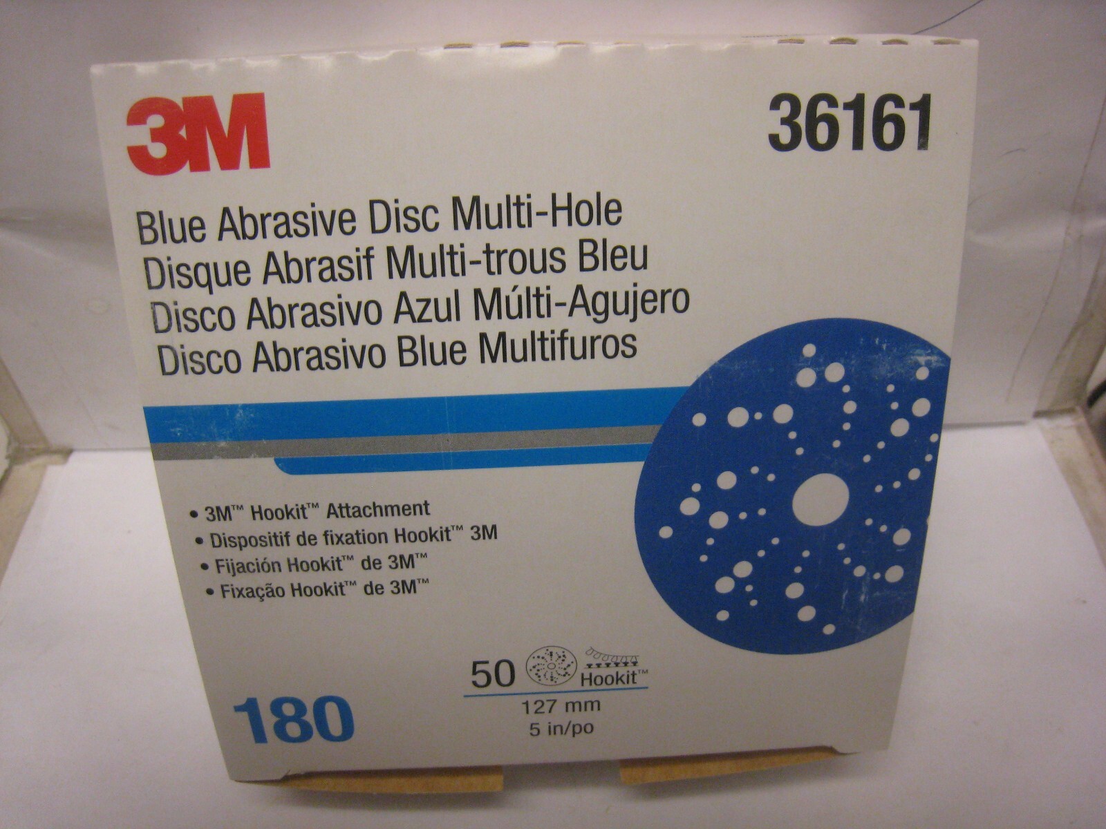 3M Hookit Blue Abrasive Disc 321U Multi-hole, 36161 5 in 180 50 discs per carton