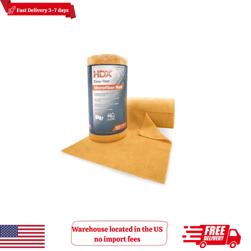 HDX Easy-Tear 12 in. x 12 in. Microfiber Cloth Roll (50 count)
