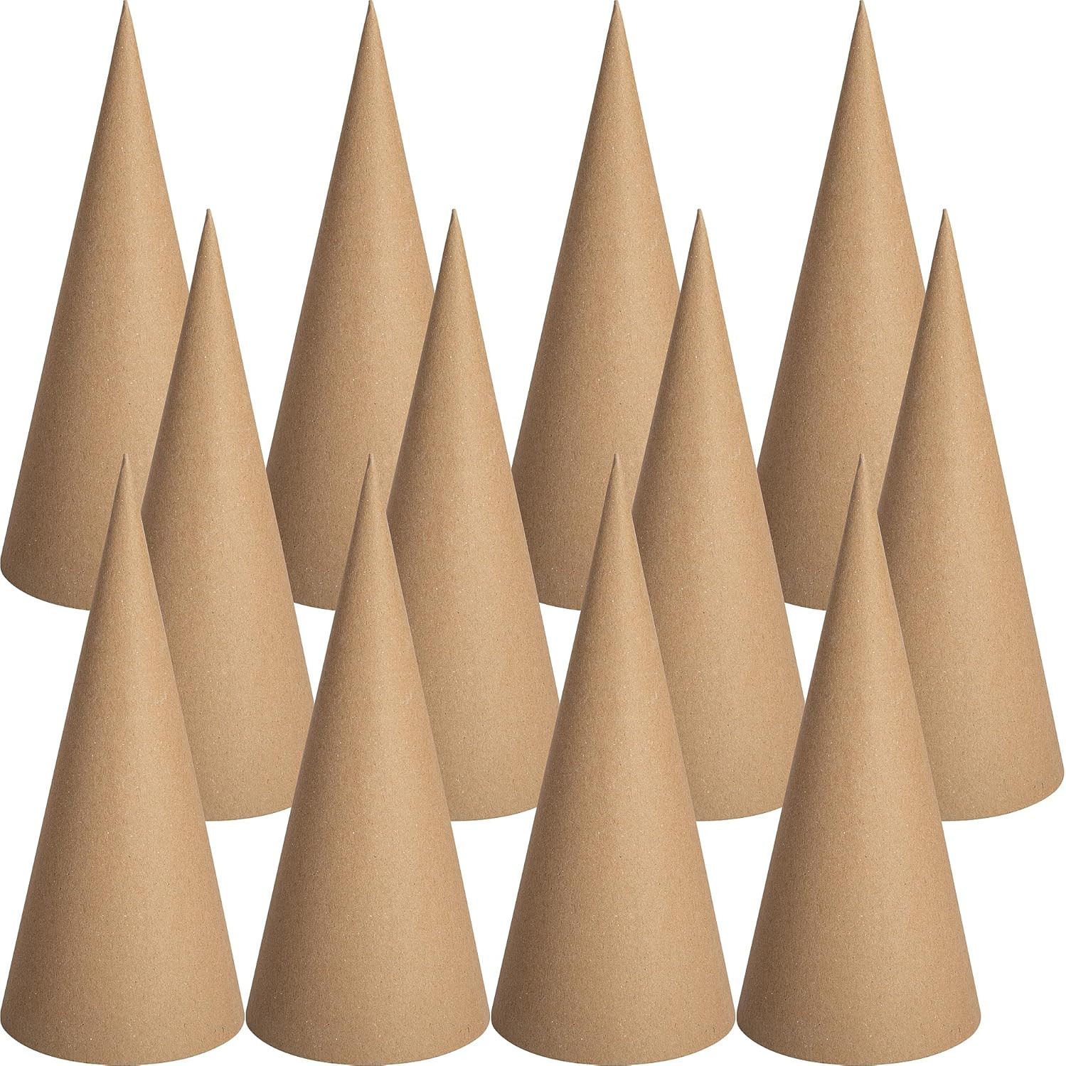 12PCS Thick Christmas Paper Mache Cones, 9.8'' X 3.9'' Thick Cardboard Tree Cone