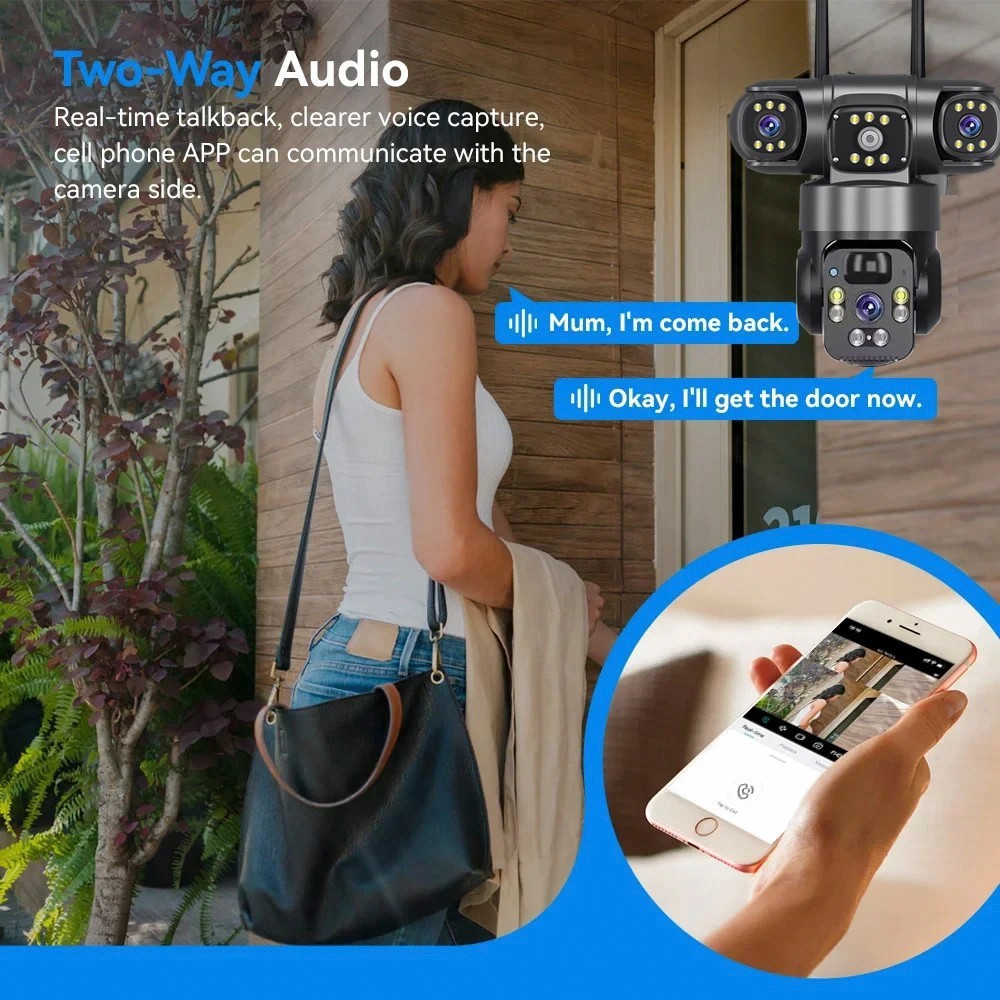 Solar Battery Powered Wireless WiFi Home Security Camera System Outdoor Pan/Tilt