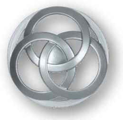 1-1/2" Interlocking Circles Knob Satin Nickel