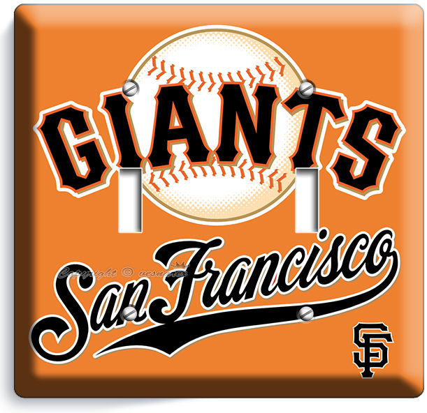 SF SAN FRANCISCO GIANTS TEAM 2 GANG LIGHT SWITCH WALL PLATE MAN CAVE SPORT DECOR