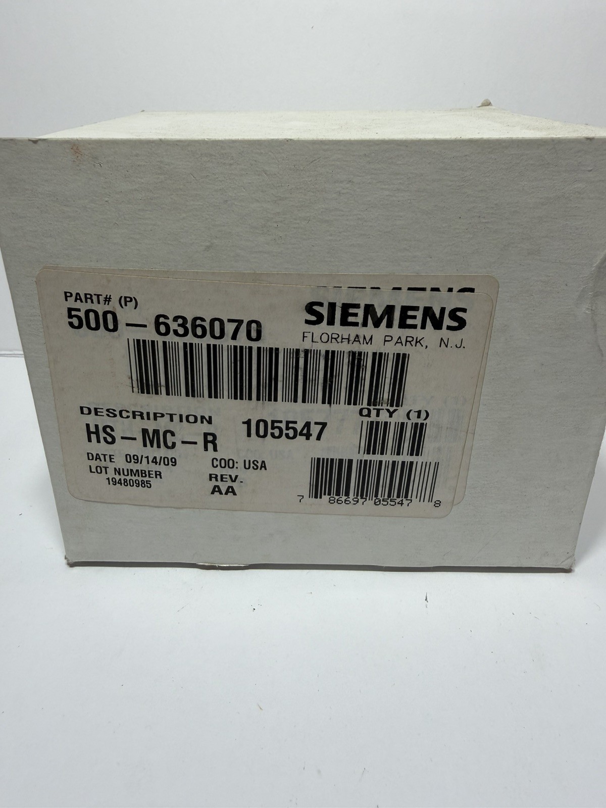 Siemens HS-MC-R Multi-Candela Red Horn Strobe 500-636070 -- New