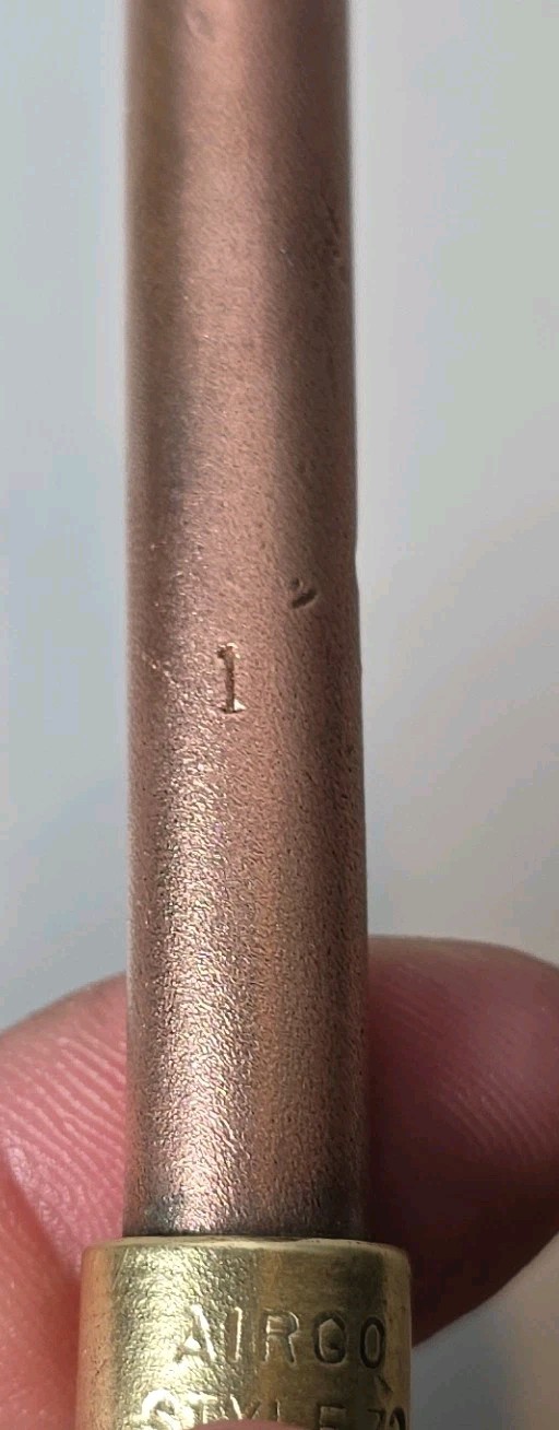 Airco Oxy-Acetylene Model 700 + Sz 1 Style 70 Brazing Welding Torch Tip UNTESTED
