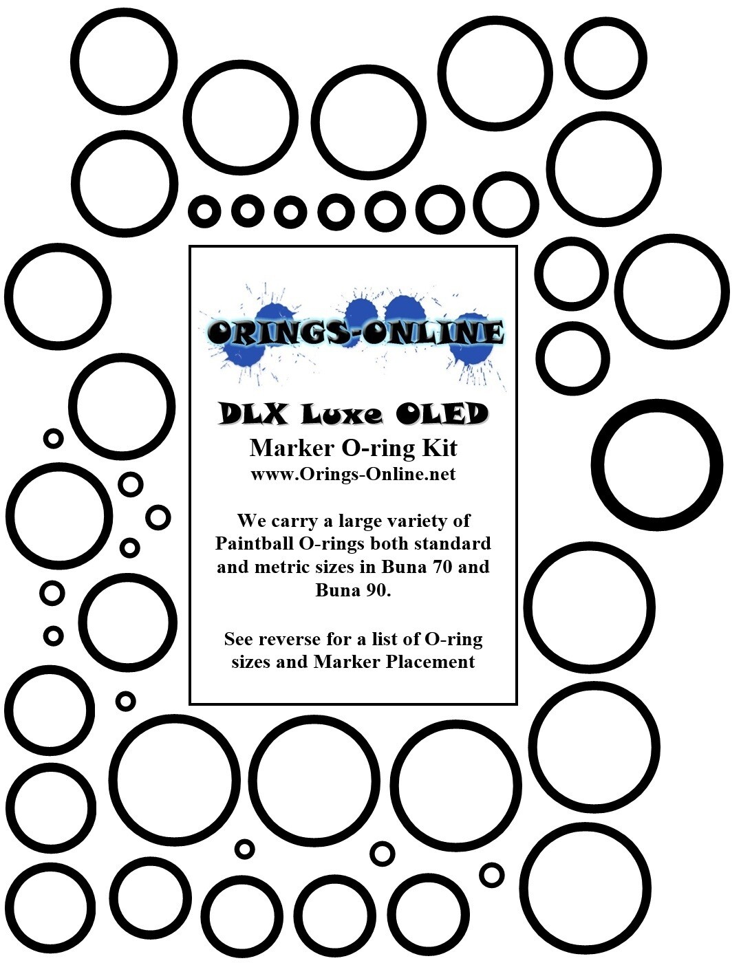 DLX Luxe OLED Paintball Marker O-ring Oring Kit x 4 rebuilds / kits