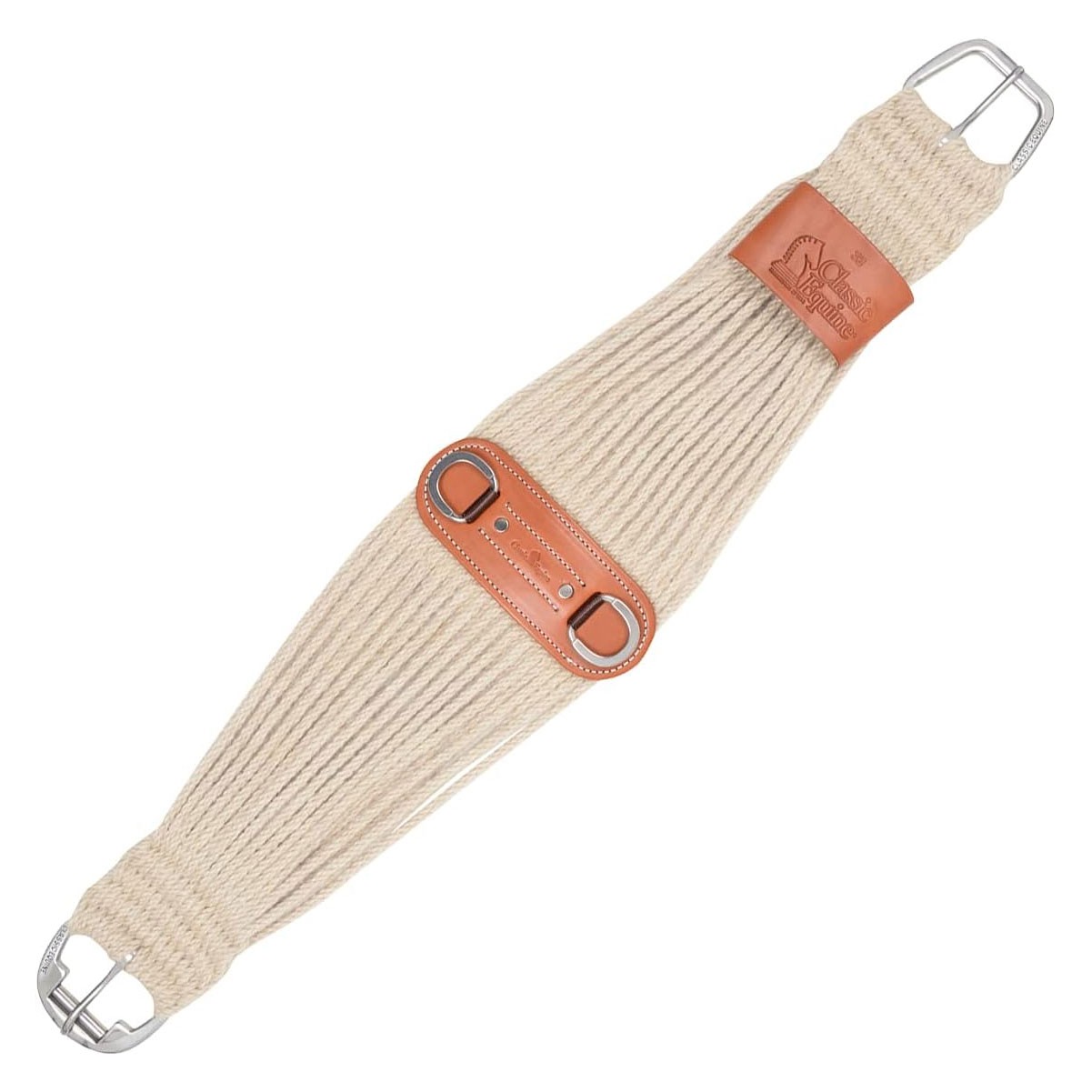 CLASSIC EQUINE 100% Mohair 27-strand, Leather Center 26in Roper Cinch CRC100N26