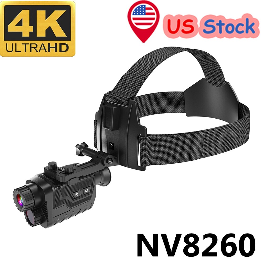 4K UHD 36MP NV8260 Head Mount Monocular night vision device 8X Digital Zoom