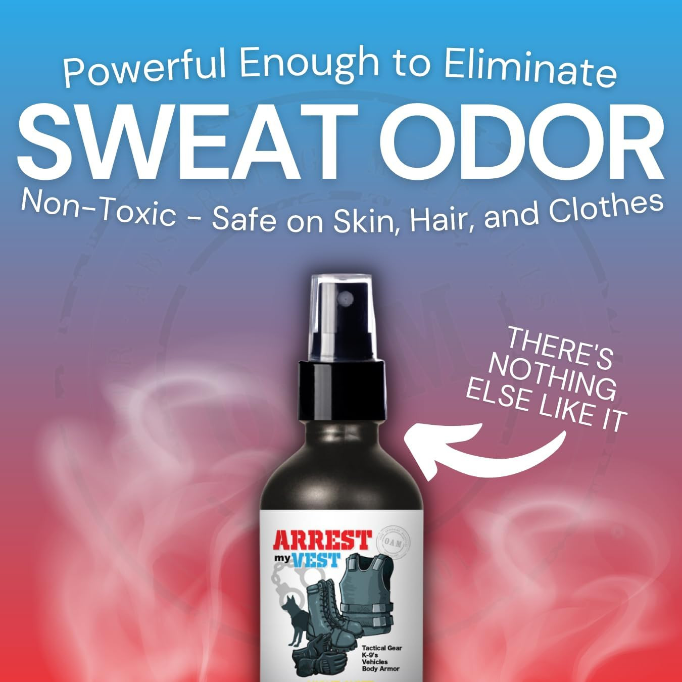 Military and Police Grade Odor Eliminating Spray for Body Armor, Tactical Gear.