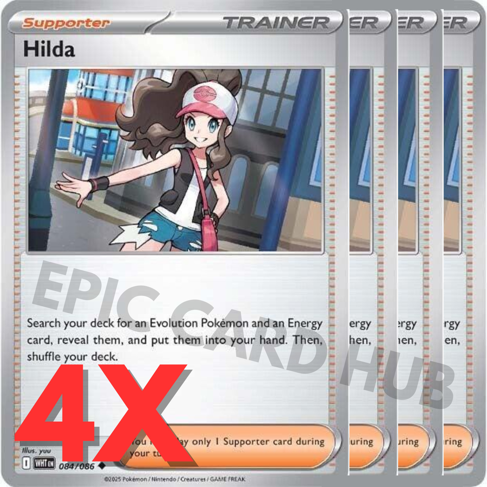 4x Hilda x4 - SV: White Flare - 084/086 - Uncommon - Pokemon TCG Playset