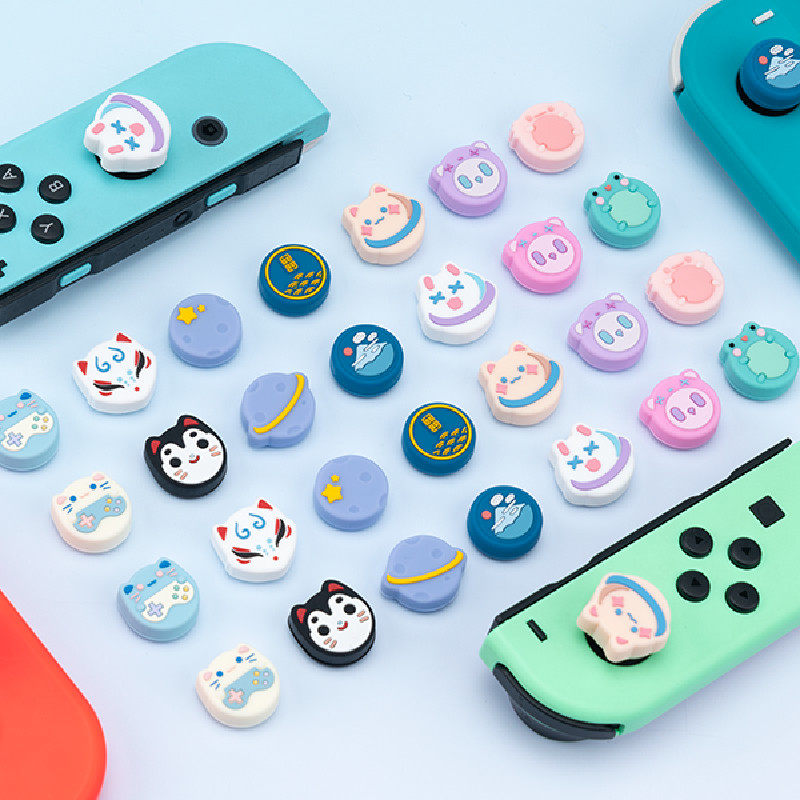 GeekShare 4PCS Thumb Grips Joystick Cover Caps for Nintendo Switch & Lite & oled