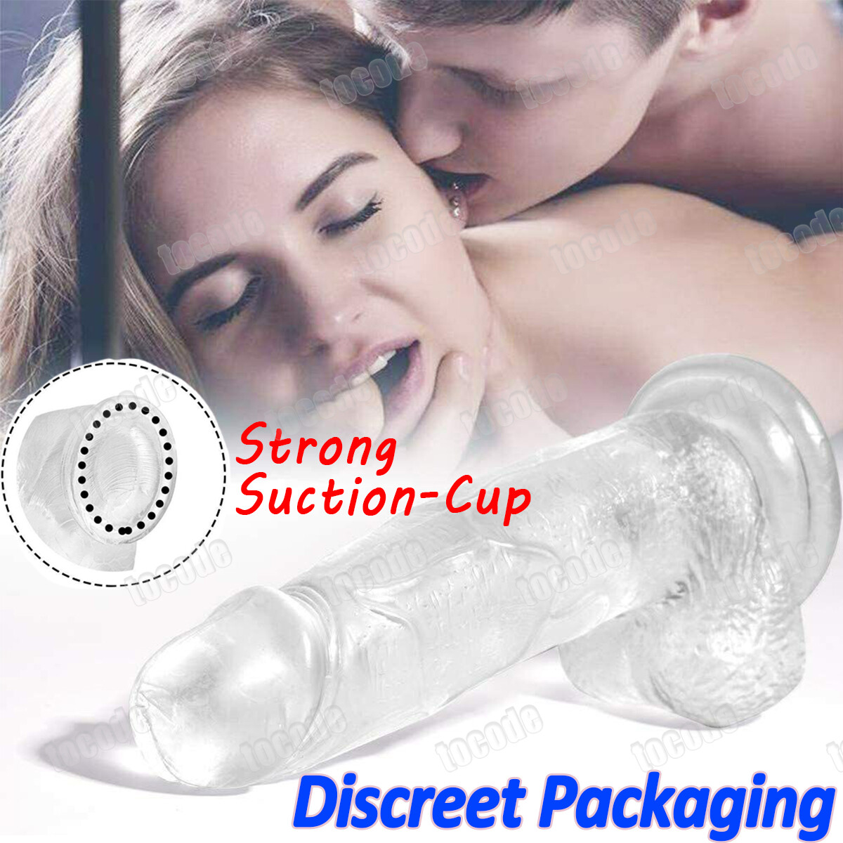 8-Inch-Jelly Dong Dildo Suction Cup Waterproof Realistic Cock Veined Dildos