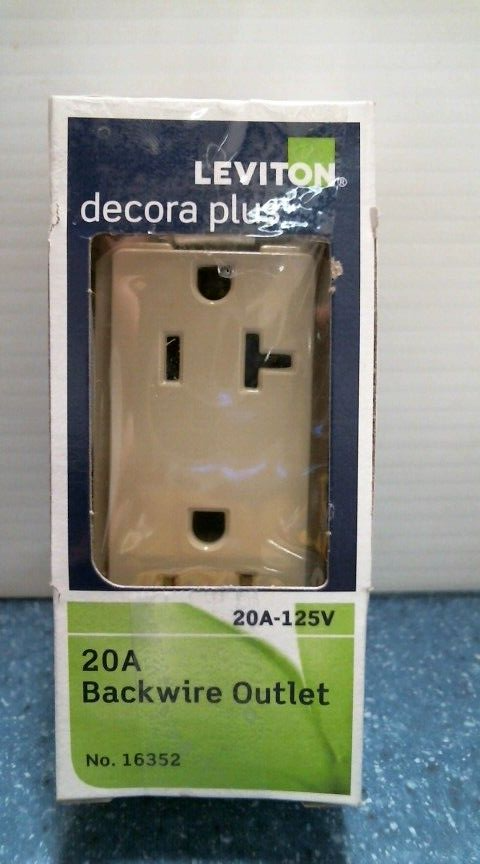 Leviton 20A Backwire Outlet (16352) FS