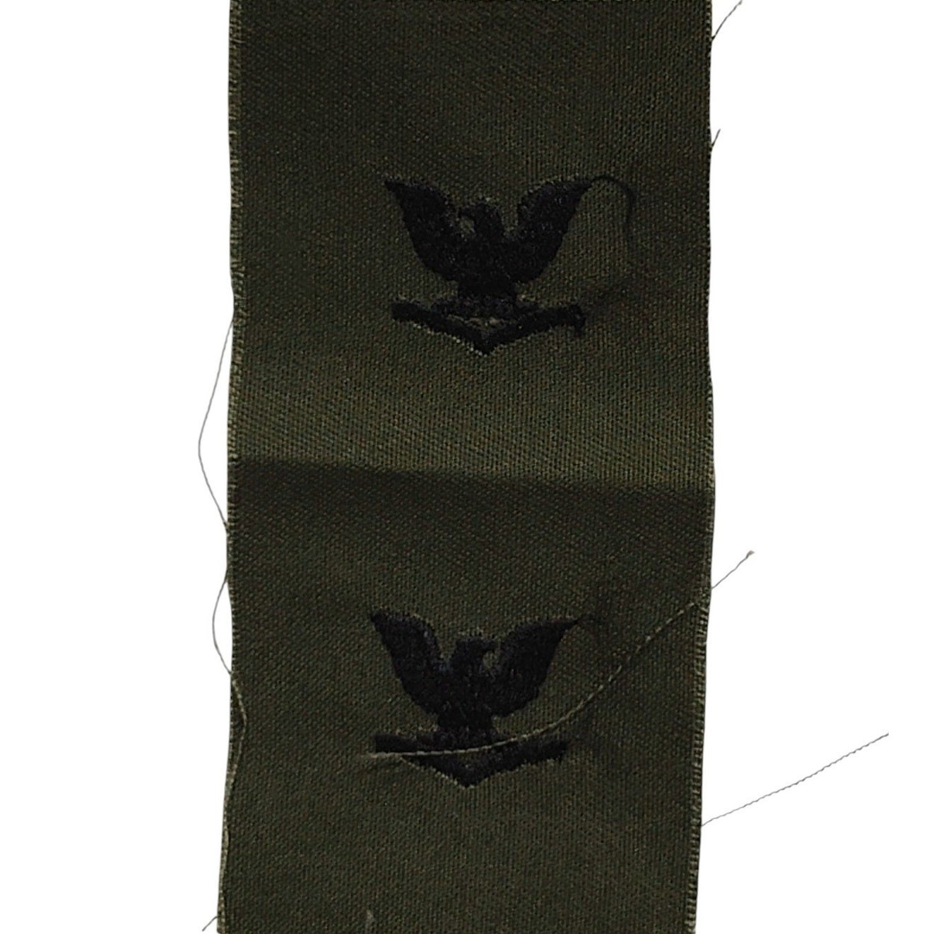 VTG Navy Petty Officer 3rd Class E-4 Subdued Sew-On Collar Device Emblems ODG