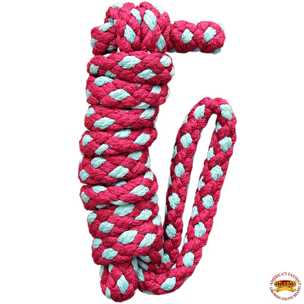 BH Hilason Horse Riding Poly Lead Rope 1/4" X 9 Ft. Red Turquoise