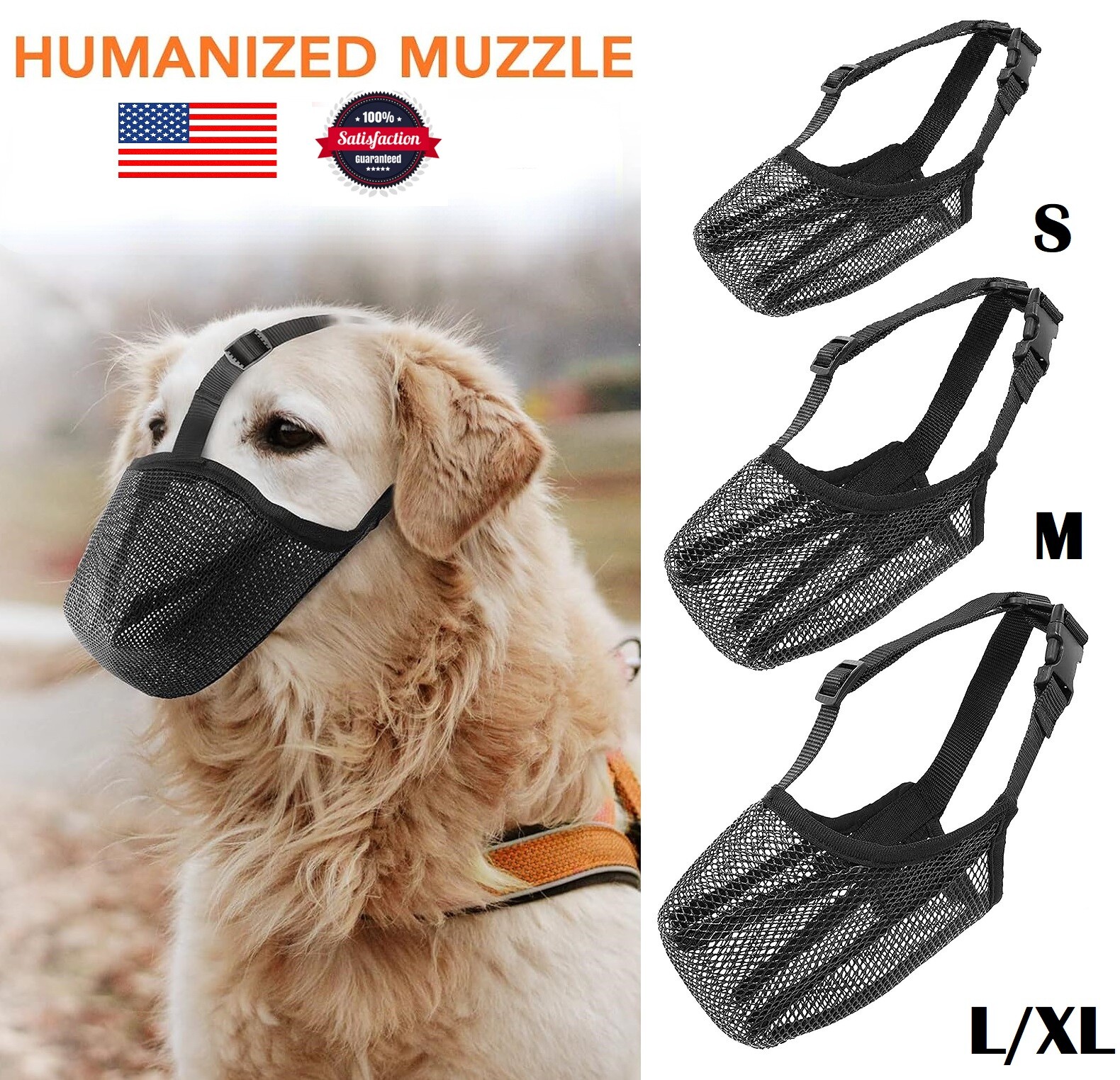 Breathable Pet Dog Nylon Muzzle Adjustable Anti-lick Anti-Biting Chewing Licking