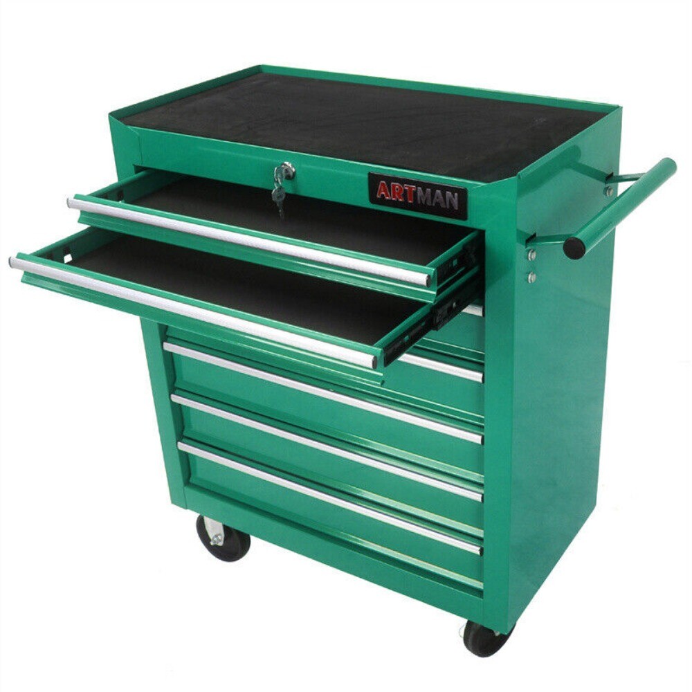 7 Drawers Rolling Tool Box Cart Tool Storage Cabinet Steel Lockable Tool Chest