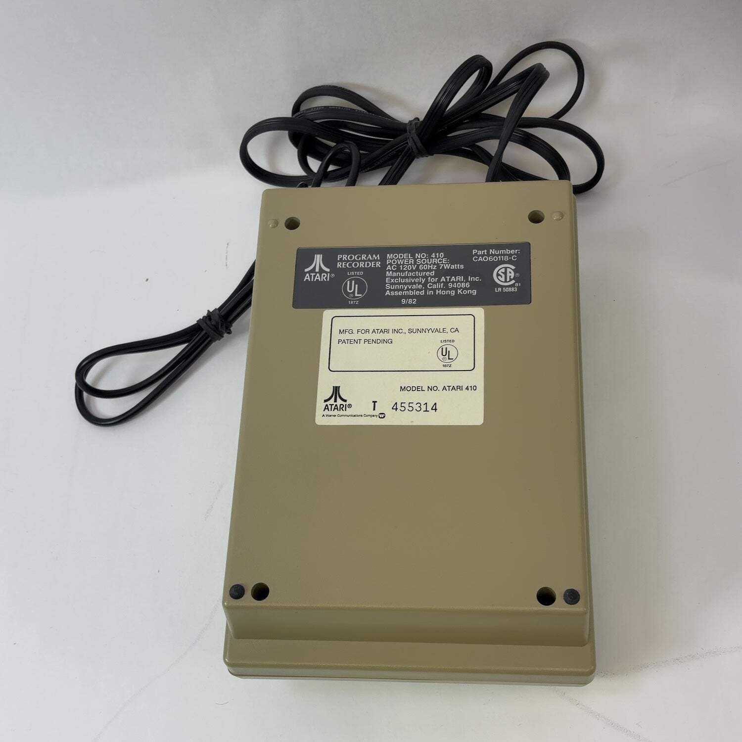 Atari 410 Program Recorder Program Recorder 410 CAO 14301-10