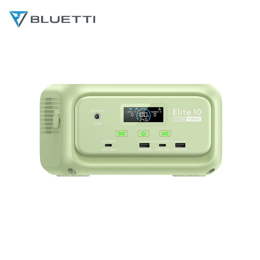 BLUETTI Elite 10 Mini Green 128Wh Portable Power Station for Outage Emergency