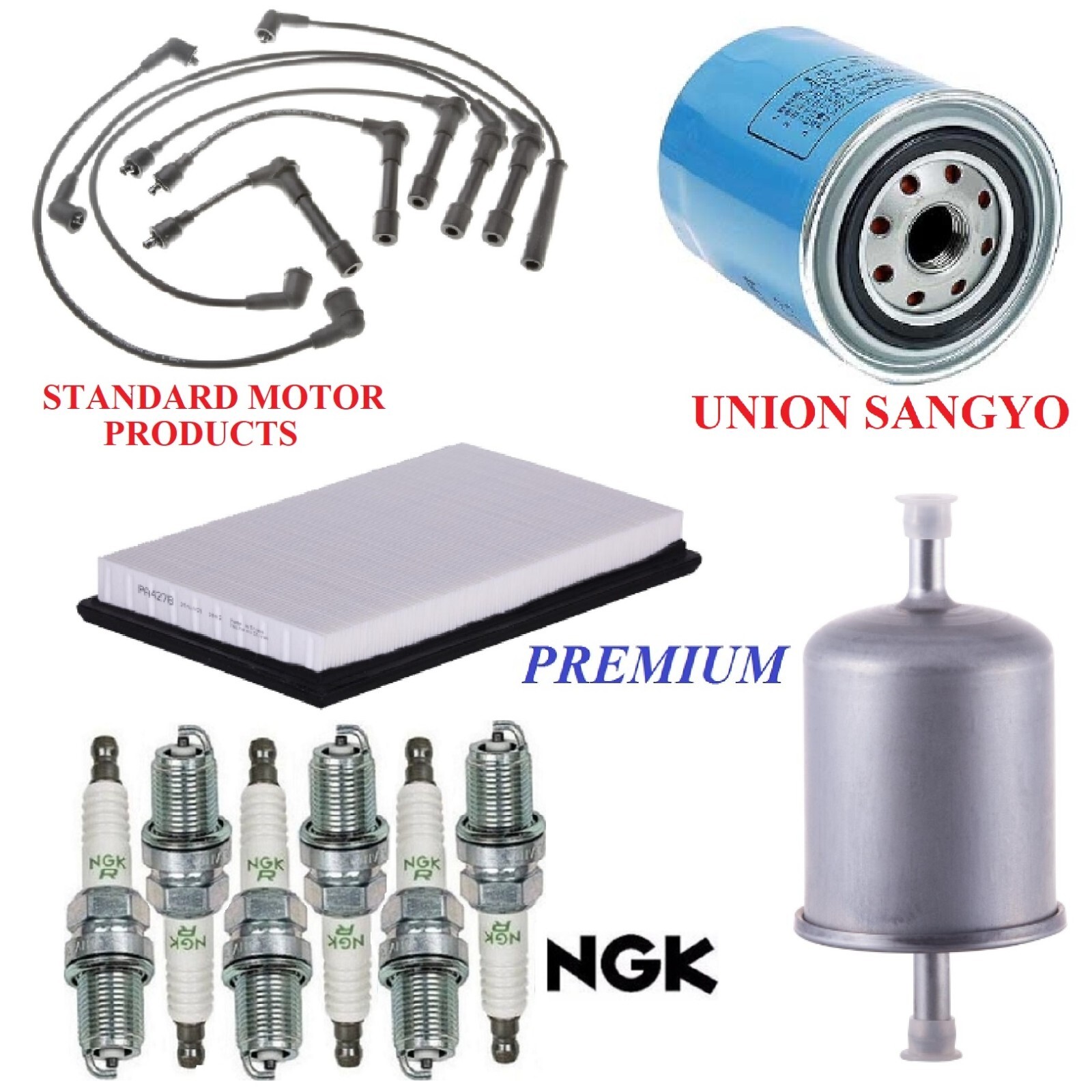 Tune Up Kit Filters Wire Spark Plugs for Infiniti M30 V6; 3.0L 1990-1992