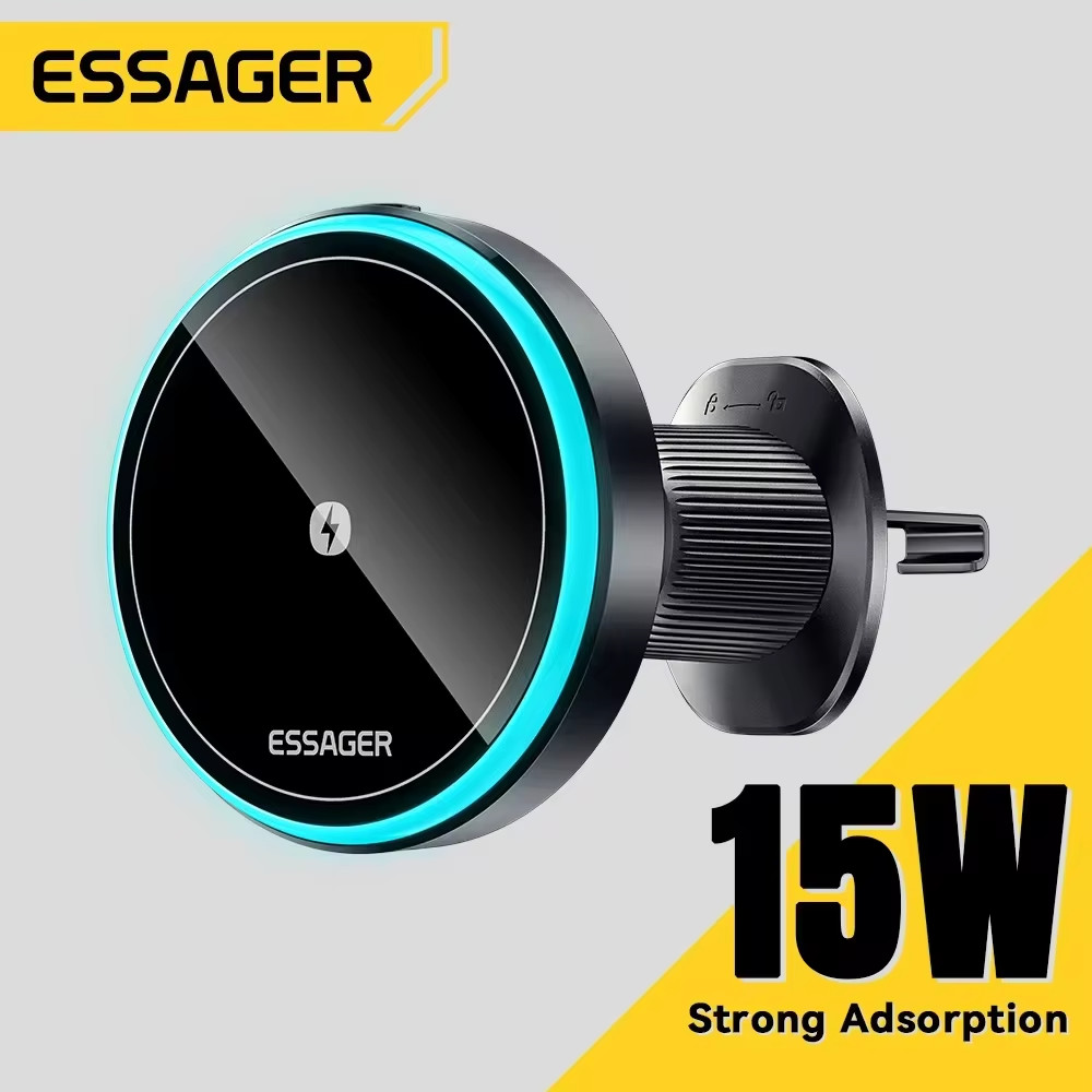 Magnetic Car Phone Holder 15W Wireless Charger Stand For iPhone 15 14 13 Pro Max