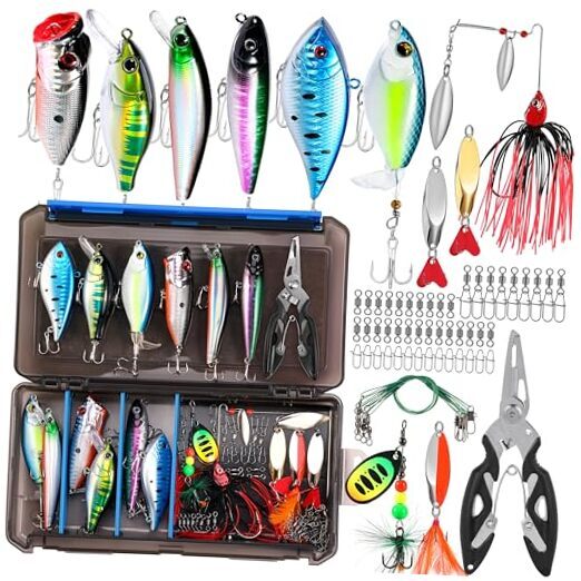 Fishing Lures Fishing Tackle Box Fishing Gifts 68pcs Fishing Accessories Kit
