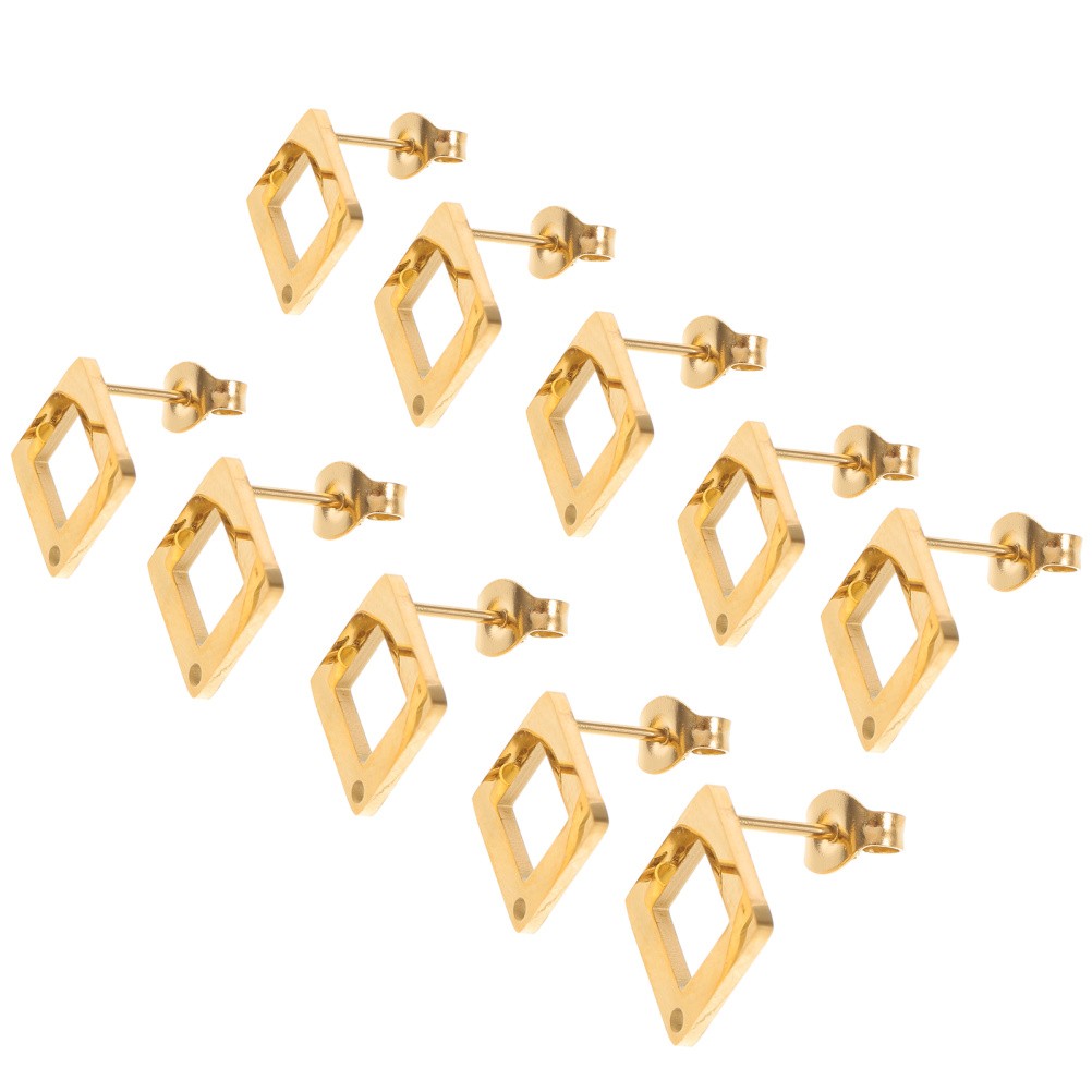 5 Pair Earring Making Supplies Kit Stainless Steel Stud Findings