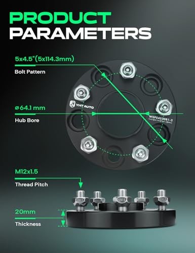 5x4.5 Hub Centric Wheel Spacers 20mm Compatible with 20mm Thickness 2 PCS