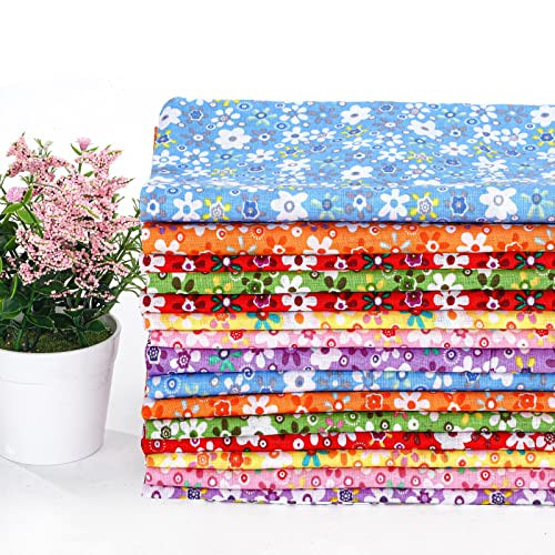15 Pcs 20 x 20 Inch Cotton Fabric Floral Square Quilting Patchwork Flower