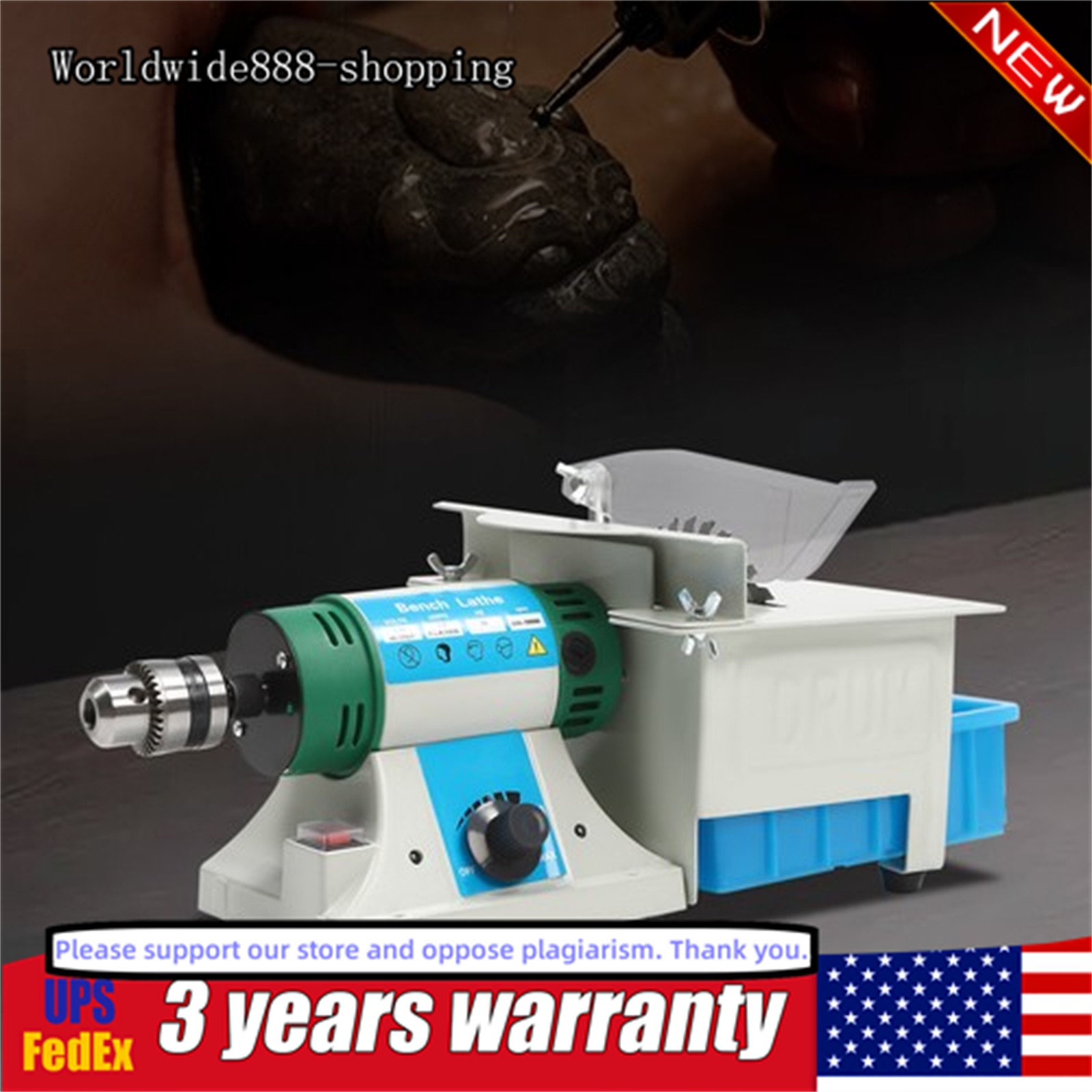 750W Multifunctional Bench Grinder, 110V Rock Polisher, 5-in-1 Bench Grinder Kit