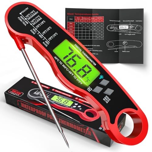 Digital Meat Thermometer | Instant Read | Backlit Display & Foldable Probe