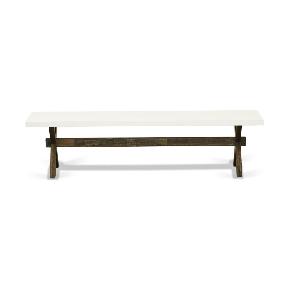 X-Style Modern Dining Bench with Solid Wood Seat