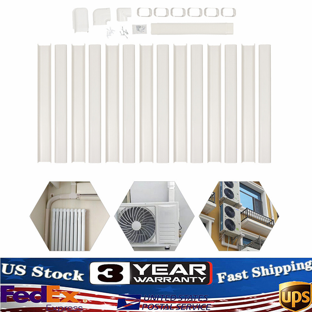 4" W 25ft L PVC AC Line Set Cover Kit Air Conditioner Line Set Cover Kit Tubing