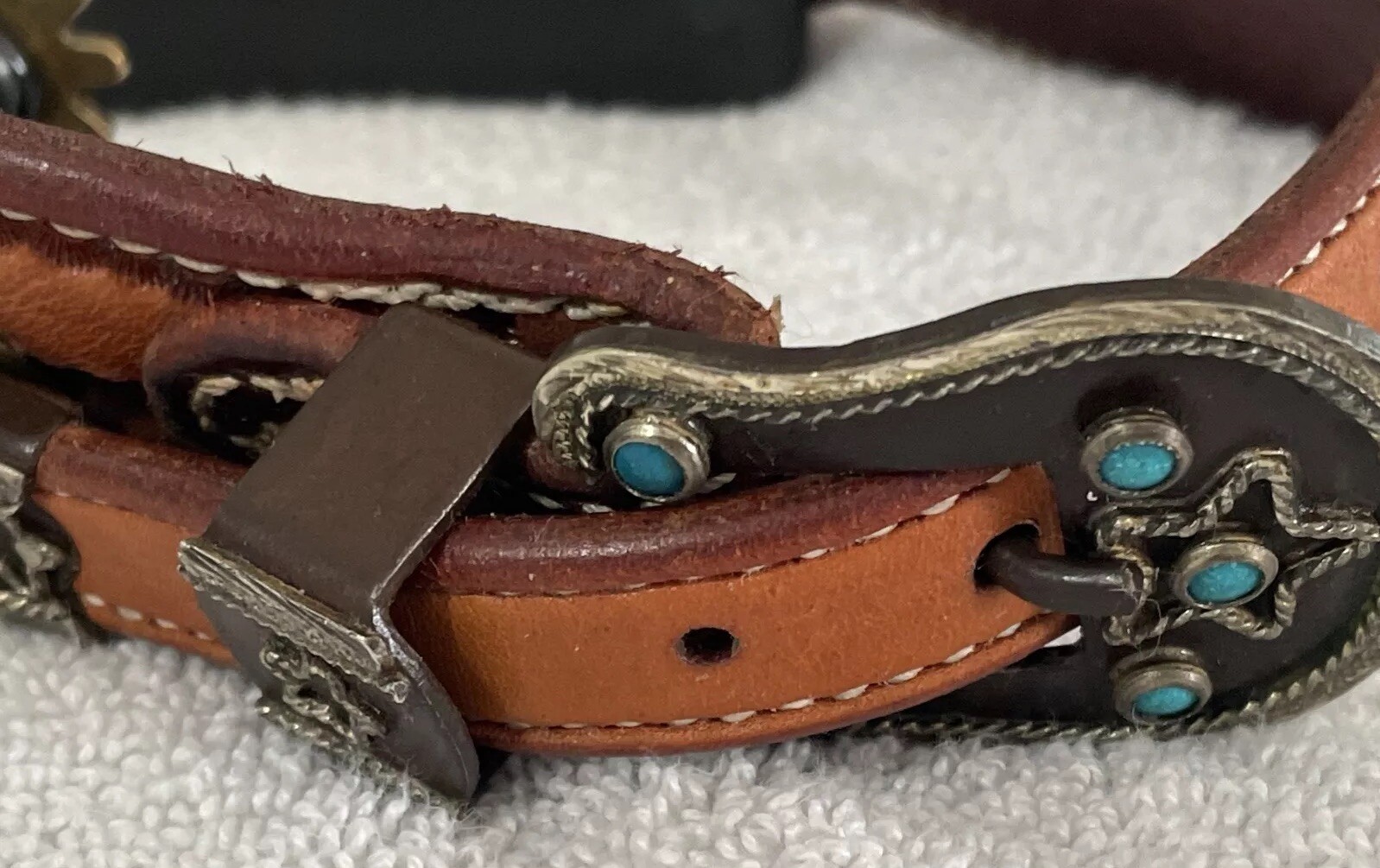 Top Hand Spurs, Handmade W/Turqoise. Marked PM