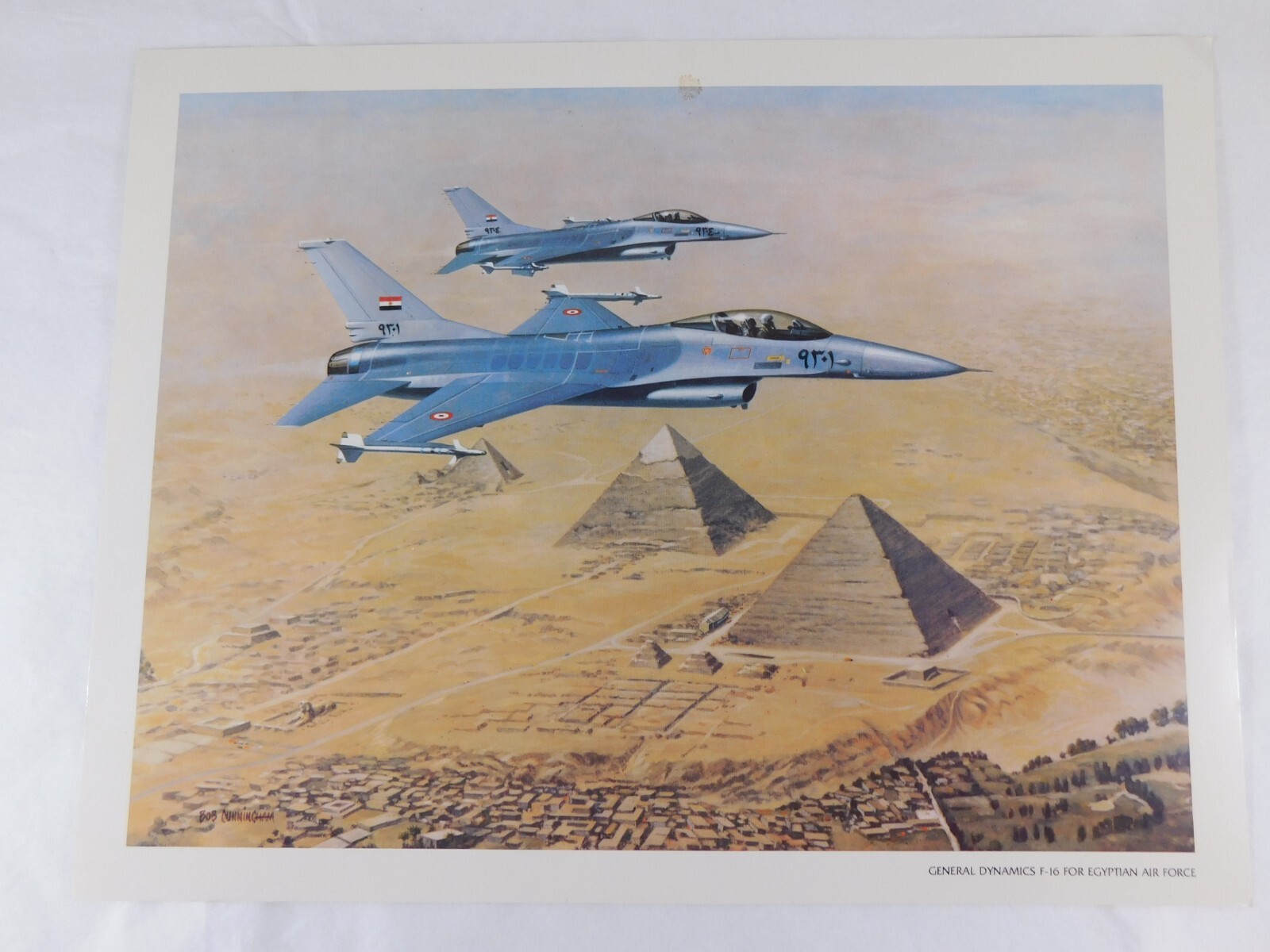 F-16 FOR EGYPTIAN AIR FORCE GENERAL DYNAMICS PRINT BOB CUNNINGHAM