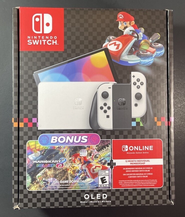 Nintendo Switch – OLED Model Mario Kart 8 Deluxe Bundle White NEW  SEALED BOX