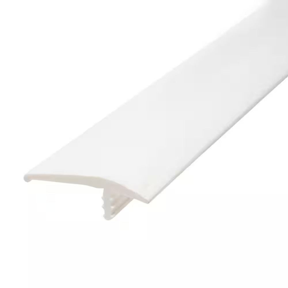 1-1/4 In. White Flexible Polyethylene Offset Barb Bumper Tee Moulding Edging 25
