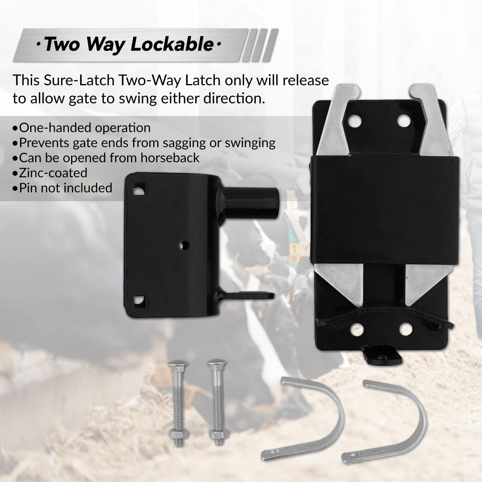 Evylnorrs 2-Way Lockable Gate Latch, Heavy Duty Automatic Slam Latch for 1.62"