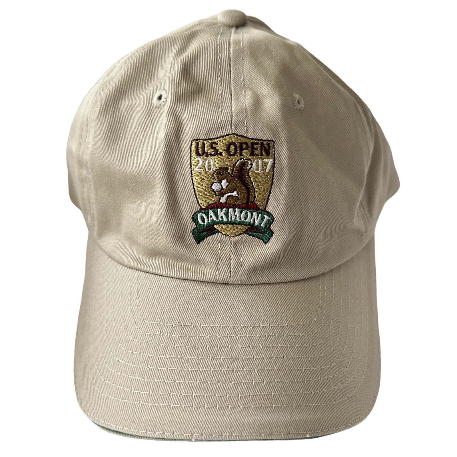 US Open Oakmont Golf Club 2007 Adult Hat Beige Adjustable USGA Member Cotton Cap
