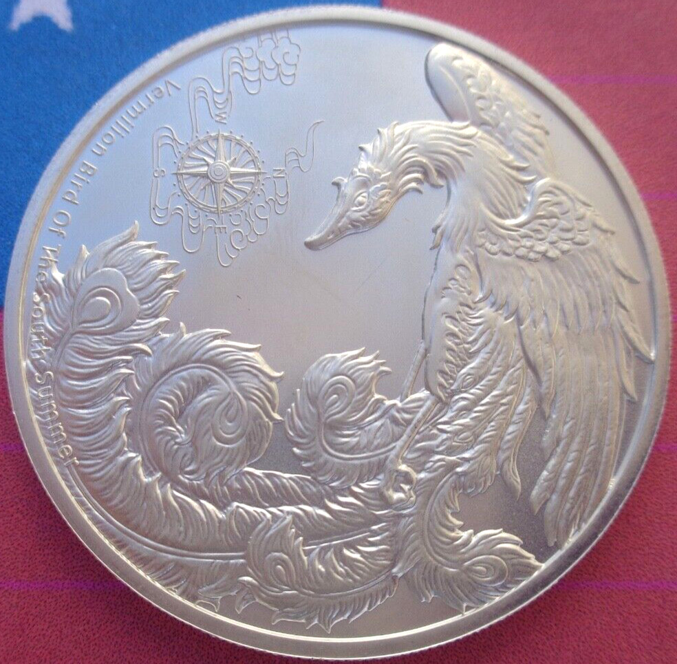 2023 Samoa Four Guardians VERMILLION BIRD #2 coin .999 fine silver