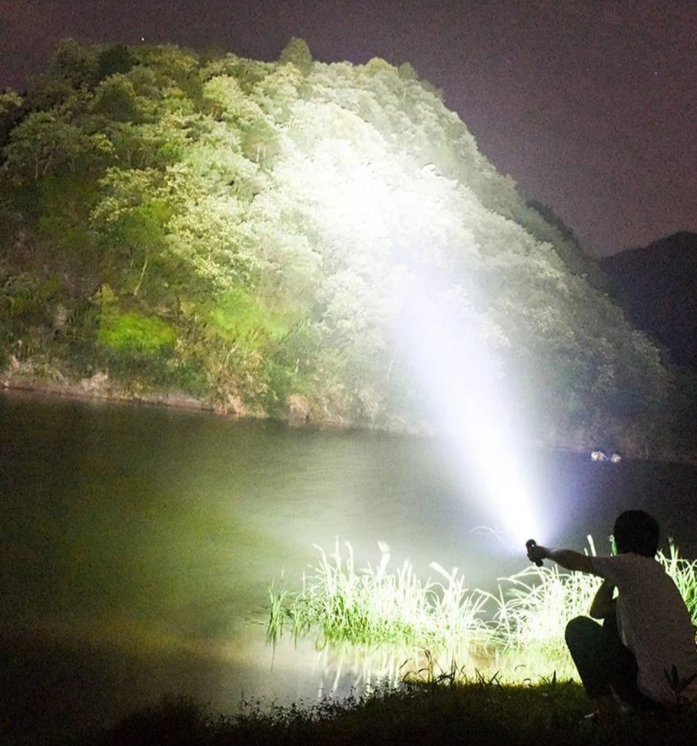 Diving Flashlight 50 Meters Underwater Lantern Searchlight Scuba Lamp US