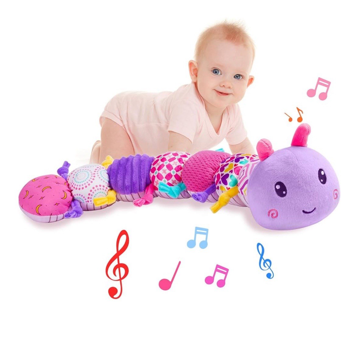 KaeoHye Baby Infant Musical Stuffed Animal Soft Toy with Purple-caterpillar