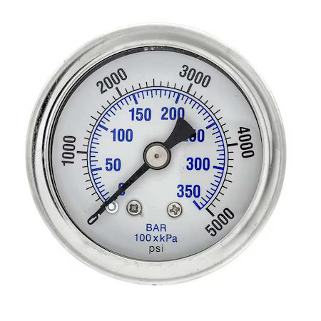 Pic Gauges 202L-158R Industrial Pressure Gauge,  0 To 5, 000 Psi,  1 1/2 In