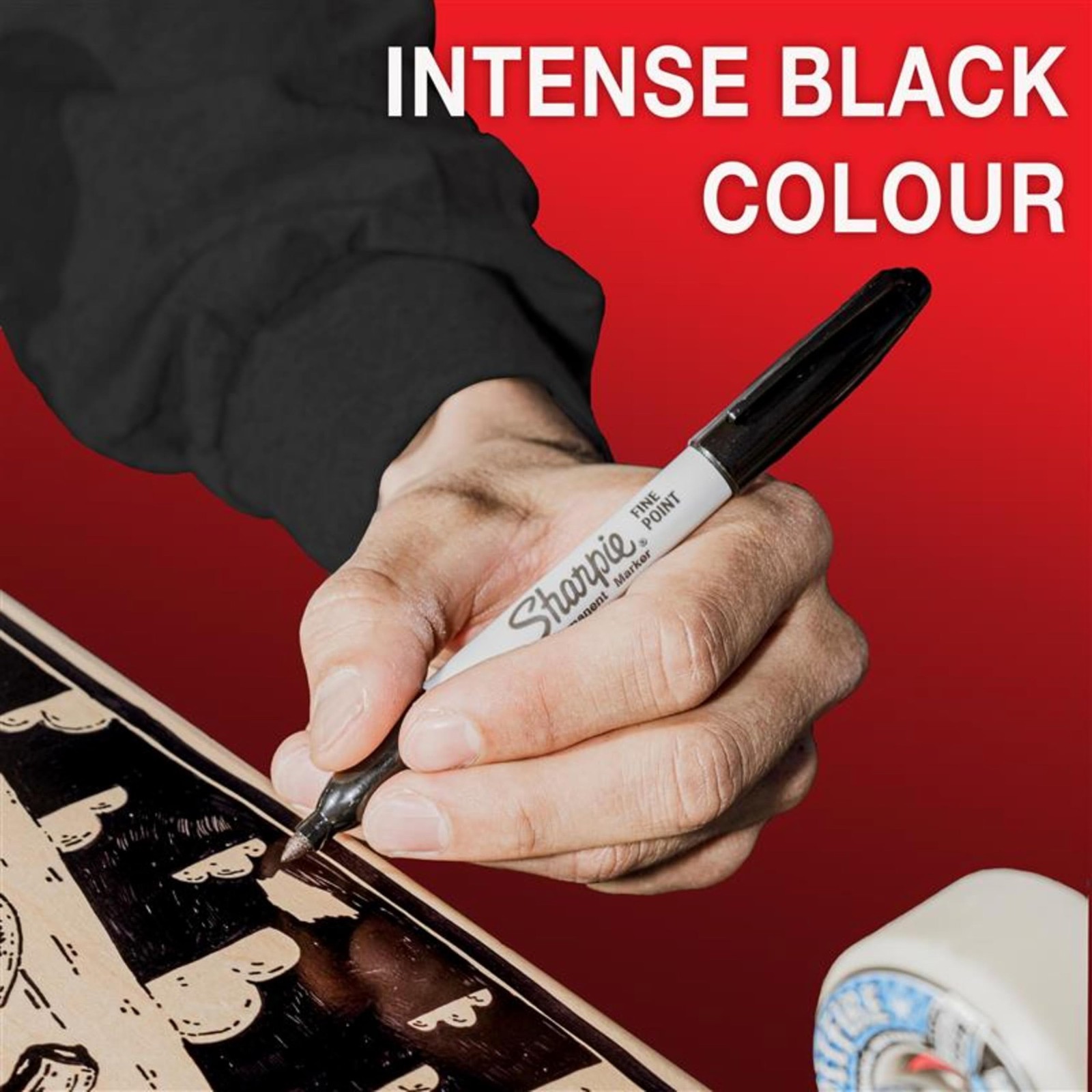 Permanent Markers, Fine Point, Black, 12 Count