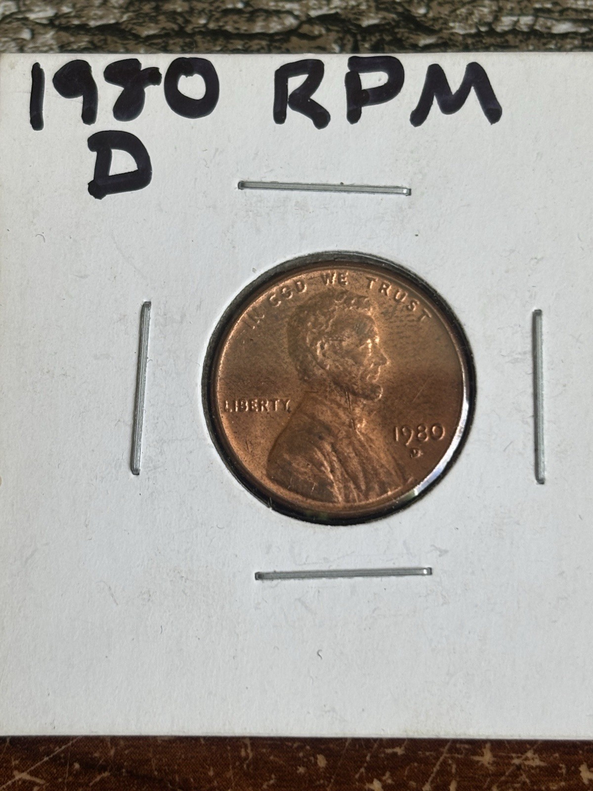 Nice Red/Brown 1980 D Lincoln Memorial Penny RPM Error