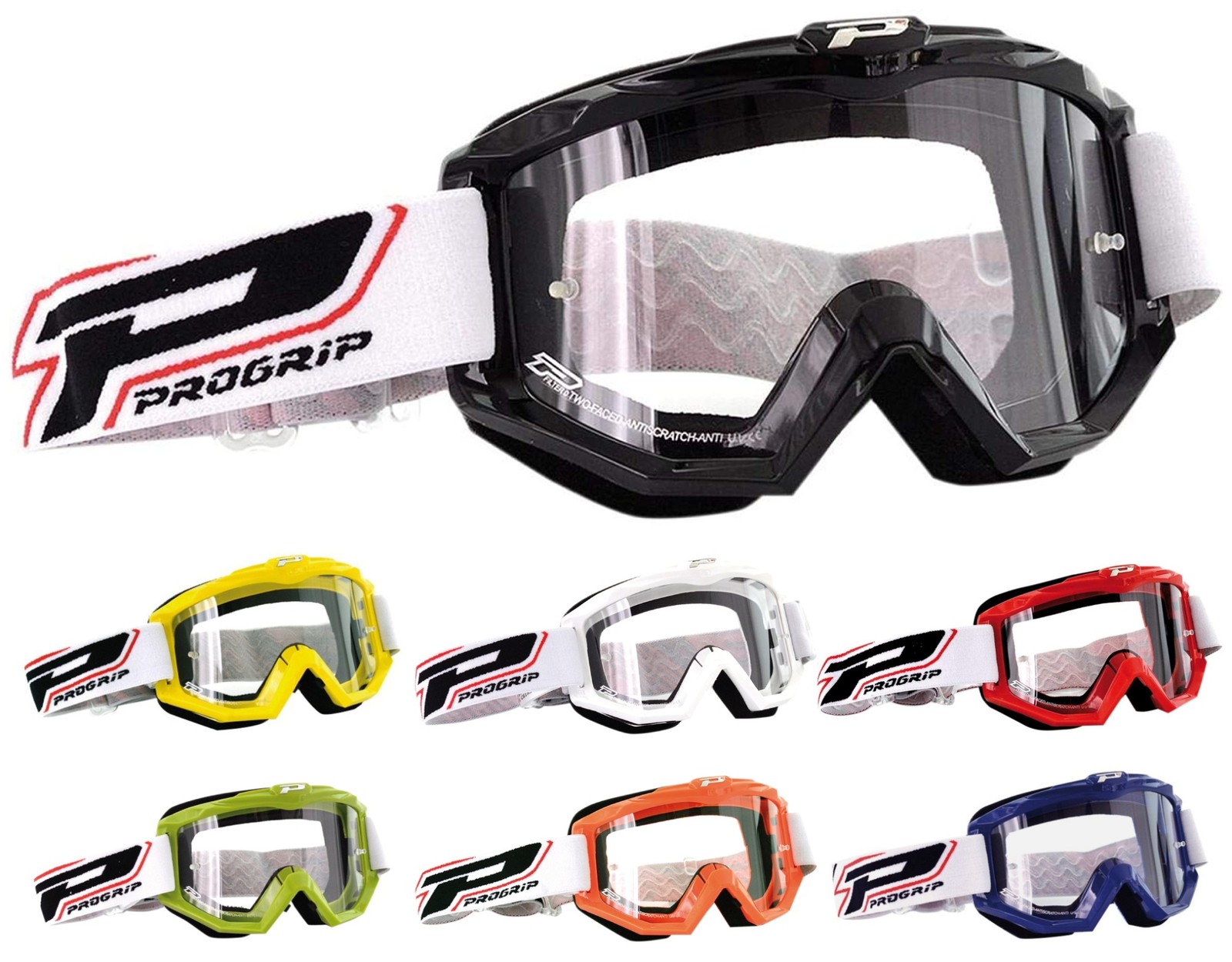 Pro Grip 3201 Atzaki Raceline MX Offroad Goggles w/Clear Lens