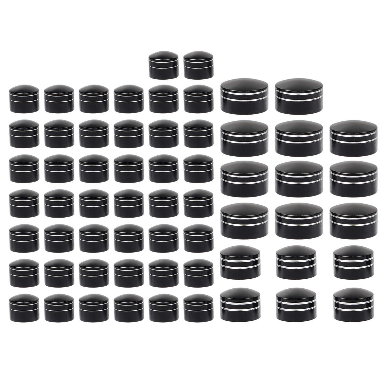 Black Cut Engine Bolt Toppers Caps Cover Fit For Harley Road King Electra Glide