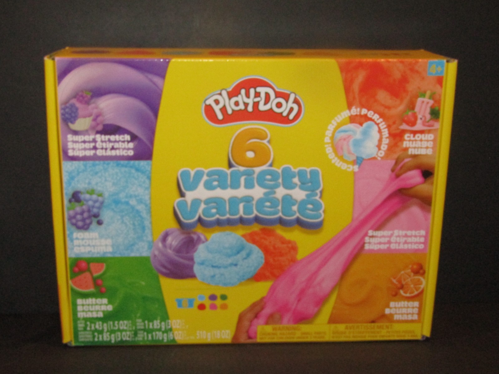 Play-Doh 6 Variety Compounds SUPER STRETCH Scented FOAM Butter CLOUD