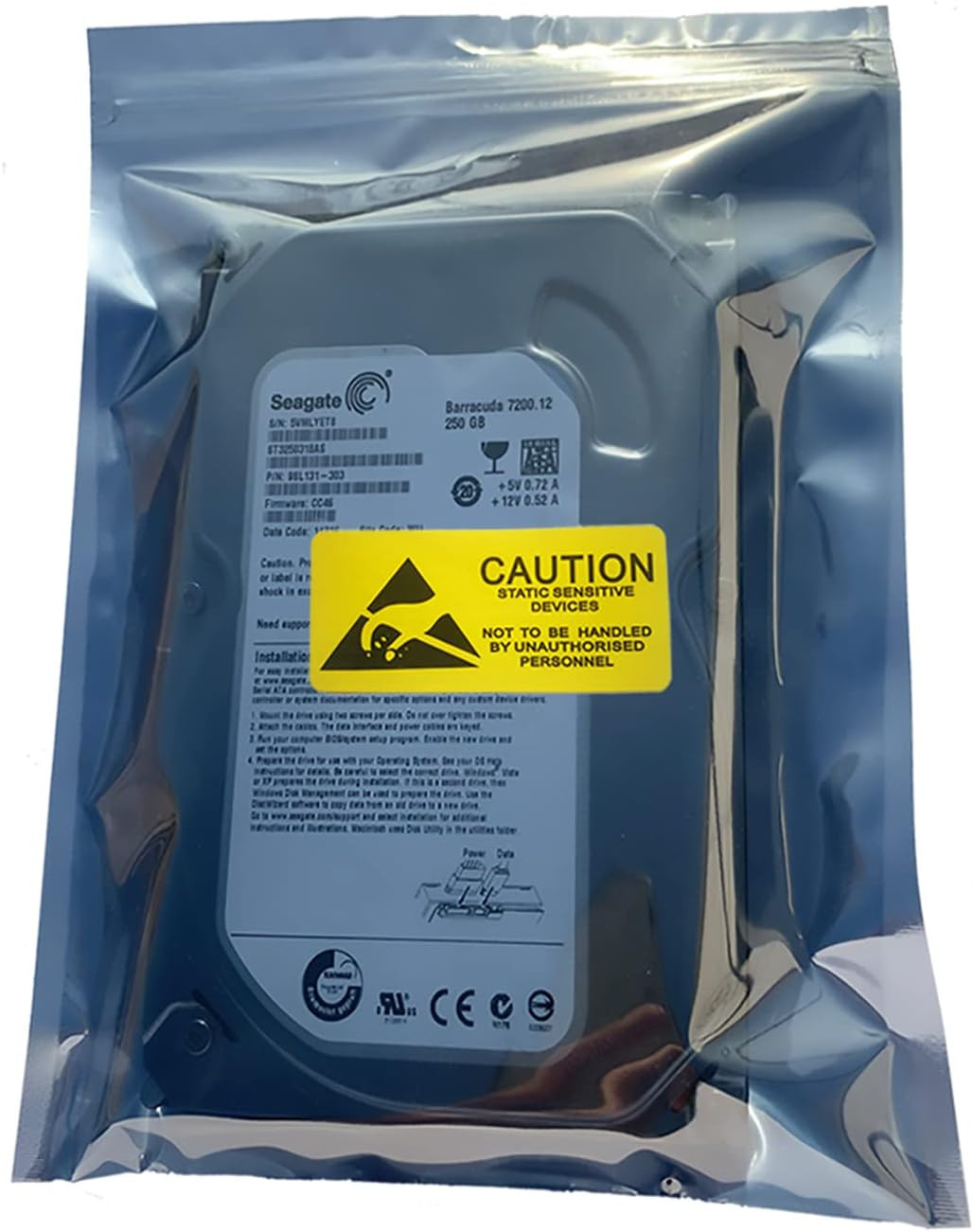 50Pcs anti Static Bags,5.9X7.87In/15X20Cm Resealable ESD Bags for SSD HDD with 5