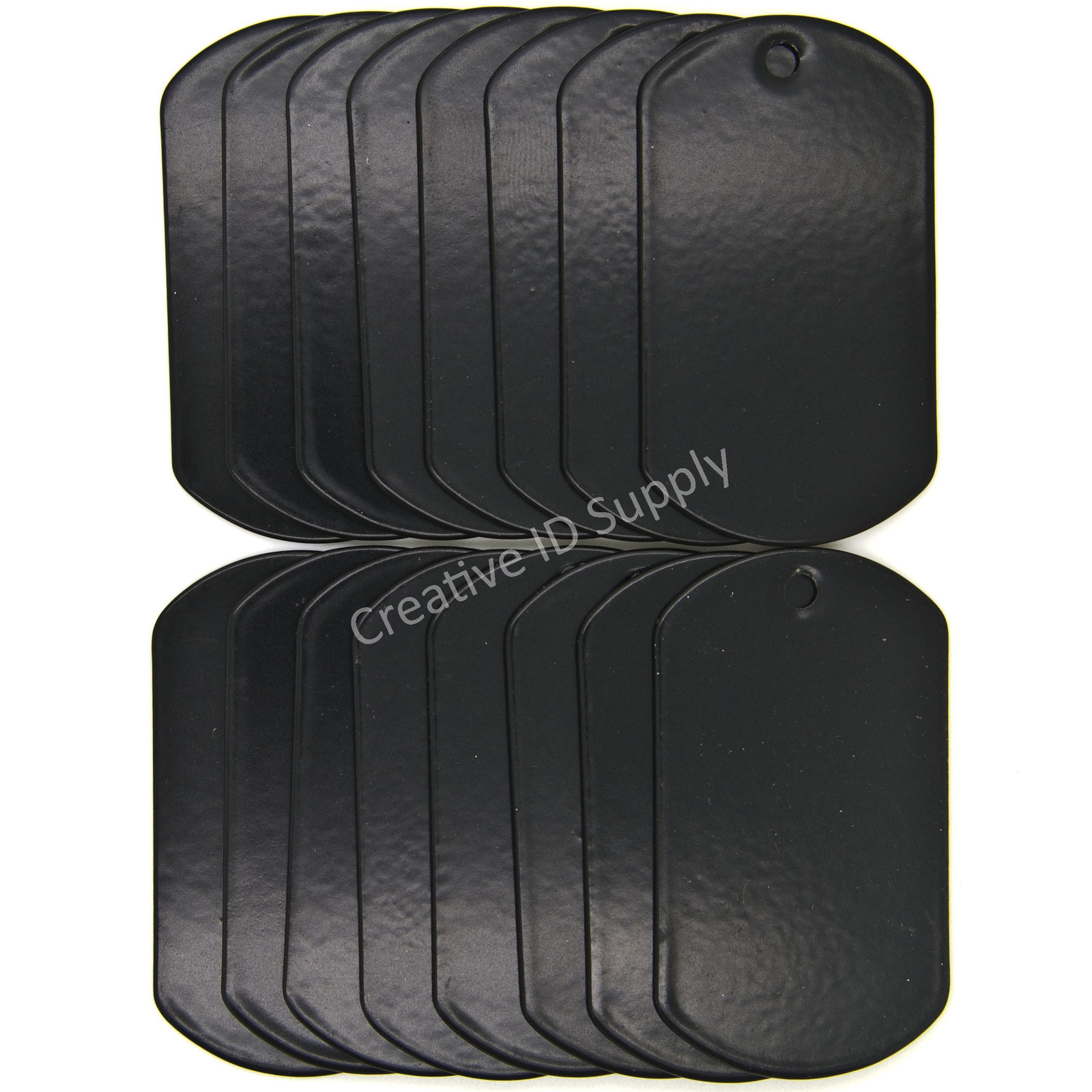 Lot 100 Black Stainless Steel Military Specs Dog Tag Blank